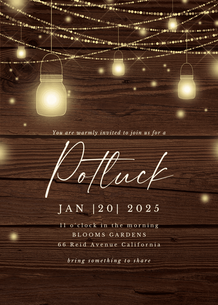 Strings of lights - potluck invitation